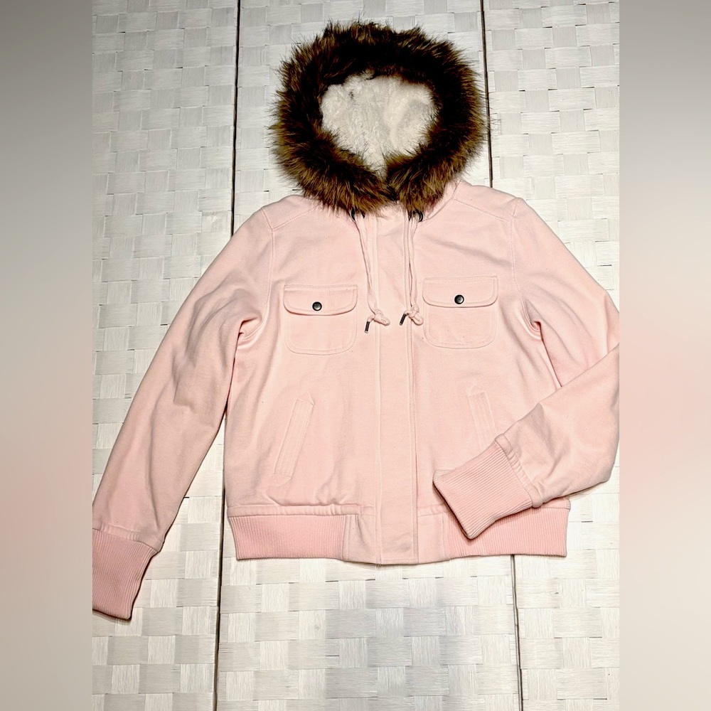 BAILEYS  POINT PINK FLEECE LINED HOODIE  SIZE MEDIUM